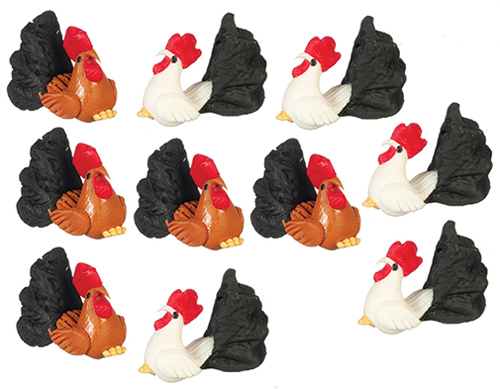 Miniature Roosters, 10 pc.